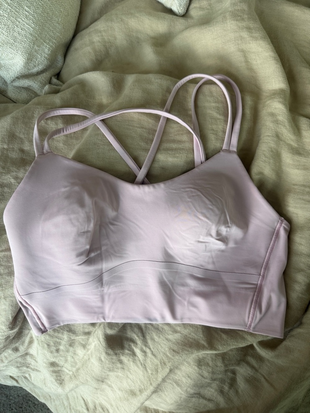 lululemon athletica Pale Pink Padded Cross-Back Bralette size 6